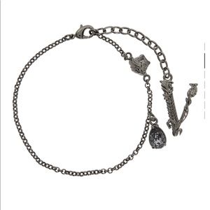 Versace Gunmetal Virtus Anklet Bracelet